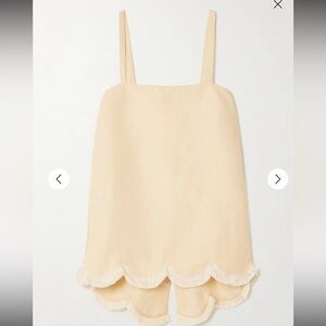 Posse Essie Yellow Linen Camisole with Fringe Detail